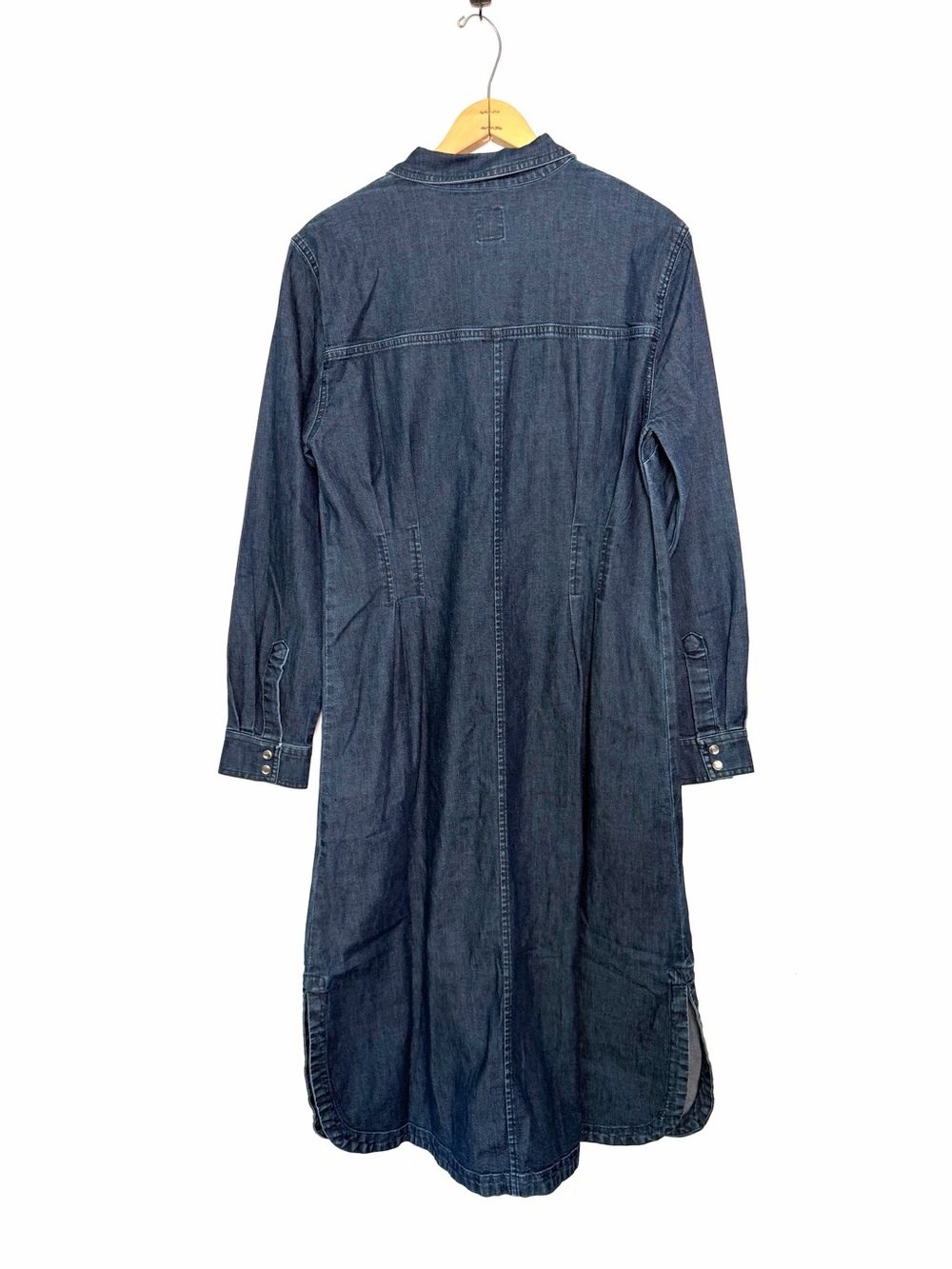 Gap Western Pleated Denim Midi Dress Dark Wash Size Medium - Picture 4 of 8